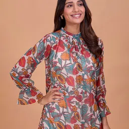 all about you Women Floral Print Chiffon Fit & Flare Maxi Dress image 3