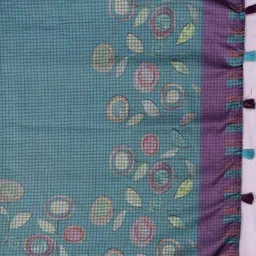 V3 FASHION STUDIO Floral Printed Zari Chanderi Saree image 2