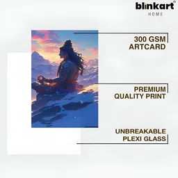 blinkart Blue Single Piece Glass Religious Wall Photographs-picture-34