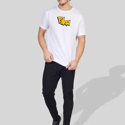 Greylongg Men Typography Printed Round Neck Cotton Pokemon T-shirt image 3