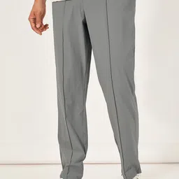 Styli Men Solid Slim Fit Smart Trousers with Pintuck Detail-picture-14