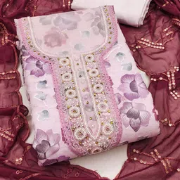 KALINI Embroidered Organza Unstitched Dress Material-picture-34