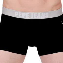 Pepe Jeans Cotton Mid-Rise Trunk OPT07-01-BLK image 3