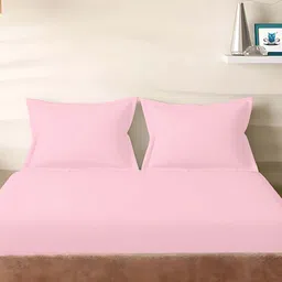 Sleeping Owls Pink 210 TC King Bedsheet with 2 Pillow Covers-picture-14