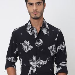 Mufti Men Slim Fit Opaque Printed Casual Shirt-picture-11