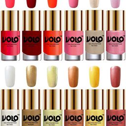 VOLO Set Of 12 Extra Shine Vibrant Shades Combo Nail Polish- 9.9ml Each- No-324-picture-47