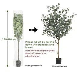 TIED RIBBONS Green And Brown Eucalyptus Artificial Plant With Pot image 5