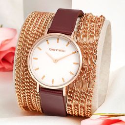 JOKER & WITCH Women Dial & Leather Bracelet Style Straps Analogue Watch AMWW1068-picture-38