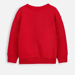 yk Kids Red Cotton Sweatshirt with Cute Cat Print, Just Play with Me Text image 2