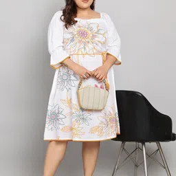 Tulsattva Floral Print Fit & Flare Midi Dress image 2