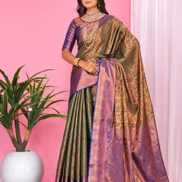 jayant creation Woven Design Zari Silk Blend Banarasi Saree-picture-37