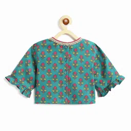 Campana Girls Printed Ready To Wear Pure Cotton Lehenga & Blouse With Dupatta image 4