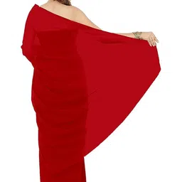 DURGA EMPORIO Solid Bollywood Chiffon Saree image 3