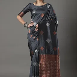 VASTRAAVEDAA Women Woven Design Zari Art Silk Banarasi Saree-picture-26