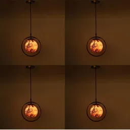 1ST TIME Brown & Gold-Toned 4 Pieces Spherical Ceiling Lamp image 2