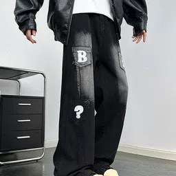 StyleCast Men Baggy Mid-Rise Printed Washed Jeans image 5