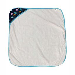 Polka Tots Kids Navy Blue & Pink Printed Cotton 350 GSM Bath Towel-picture-0