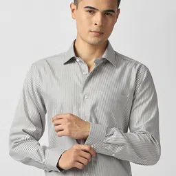 Van Heusen Men Vertical Striped Spread Collar Cotton Formal Shirt-picture-12