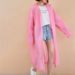 Infispace Hooded Breathable Waterproof Long Rain Jacket-picture-31