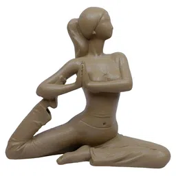 Ashnam Beige Lady Yoga Figurine Showpiece-picture-26