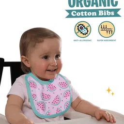 Moms Home Pack of 3 Kids Multi-Coloured Designer Printed Bibs image 3