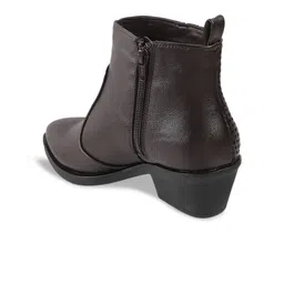 Metro Brown Suede Kitten Heeled Boots image 2