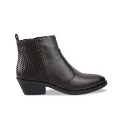 Metro Brown Suede Kitten Heeled Boots image 3