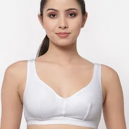 College Girl White Non Padded Workout Bra-image-83