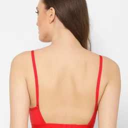 Floret Pack Of 2 Maroon & Red Non Padded Non Wired Plunge Bra image 2