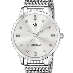 CRESTELLO Men Silver-Toned Dial & Bracelet Style Straps Analogue Watch CR-SLM001-SLV-picture-16