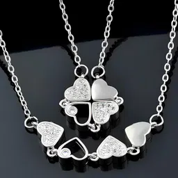 KARISHMA KREATIONS Silver-Plated Cubic Zirconia Studded Chain image 1