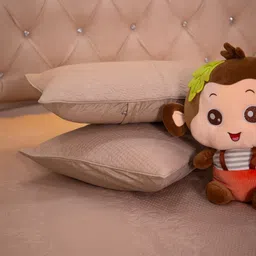 STUDIOHMK Rust Self Designed Cotton 180 to 249 GSM Double King Bed Cover Set image 3