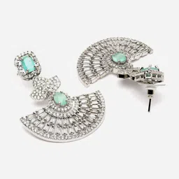 ZENEME Rhodium-Plated Drop Earrings image 3