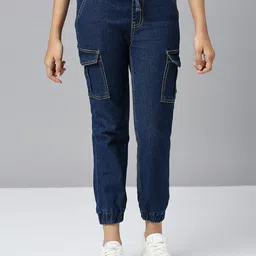 YK Girls Mid Rise Clean Look Stretchable Denim Jogger-image-7