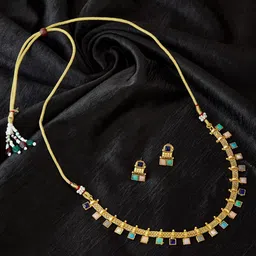 ATIBELLE Gold-Plated Stone-Studded Jewellery Set-picture-30