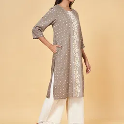RANGMANCH BY PANTALOONS Floral Printed Straight Kurta image 3