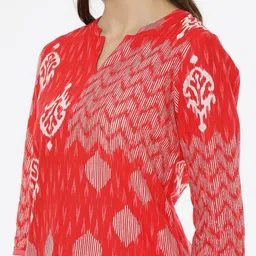 Biba Women Red & Red Printed Kurta image 2