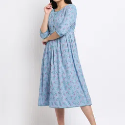 True Shape Floral Printed Maternity Ethnic Dress image 4