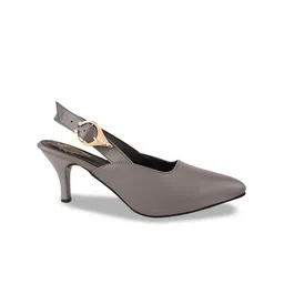 Shoetopia Pointed Toe Slim Pumps With Backstrap image 3