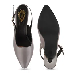 Shoetopia Pointed Toe Slim Pumps With Backstrap image 5