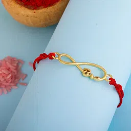 GIVA Men Sterling Silver 18K Gold-Plated Red Rakhi-picture-10
