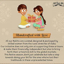 I Jewels Men Gold-Toned & Red Pearls Beaded Rakhi image 4