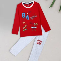 V-Mart Boys Pure Cotton Printed Long Sleeve T-shirt With Pyjamas-picture-32