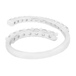 Yellow Chimes Rhodium Plated Stones Studded Ring image 2