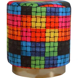 Shadowkart Red Printed Wooden Ottomans image 5