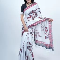 BUTA BUTI Floral Printed Pure Cotton Tasseled Saree-picture-29