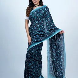BUTA BUTI Floral Printed Pure Cotton Saree-image-50