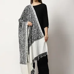 SWI Stylish Aari Work Embroidered Shawl image 4