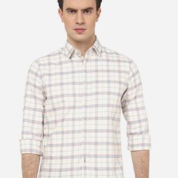 Greenfibre Slim Fit Checked Spread Collar Pure Cotton Casual Shirt-picture-35