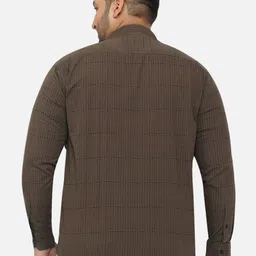 John Pride Men Plus Size Brown Standard Regular Fit Printed Casual Shirt image 4